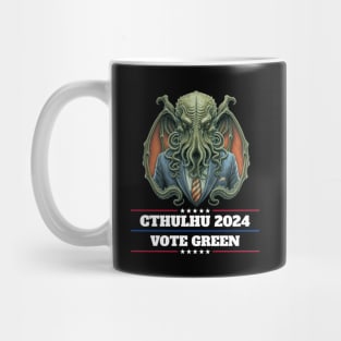 Cthulhu For President USA 2024 Election - Vote Green Mug
